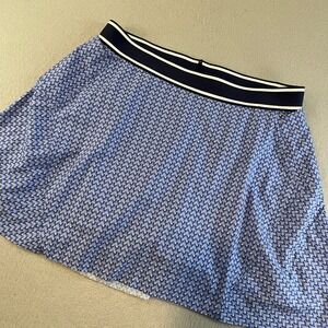 NWOT Peter Millar Women's Golf Skort Blue Geometric Print Built In Shorts Size M